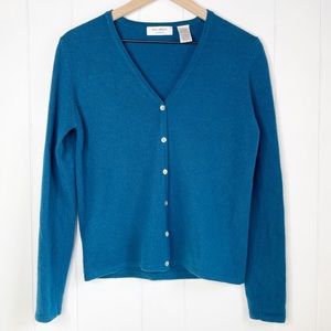 Iris Singer 100% Cashmere Button Down Sweater, Sz Large